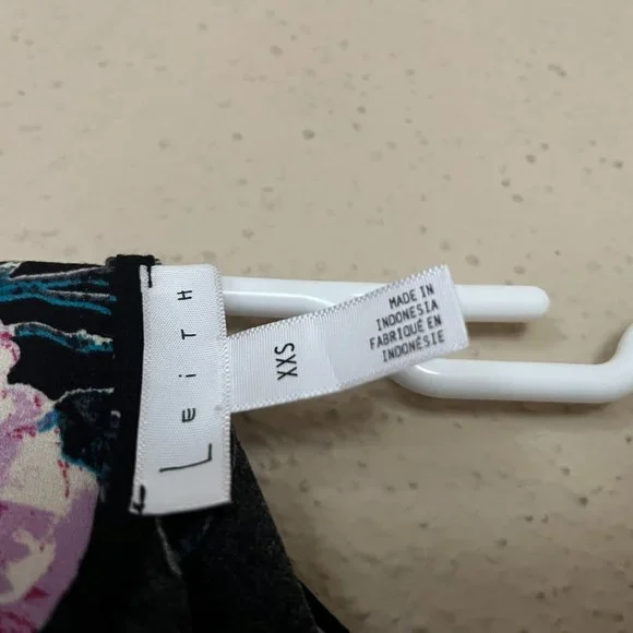 Leith Floral Long Sleeve Dress in Black Size XXS - Picture 3 of 5